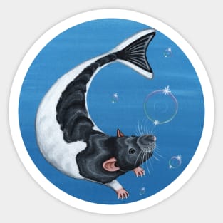 Mermaid Rat with Bubbles Sticker